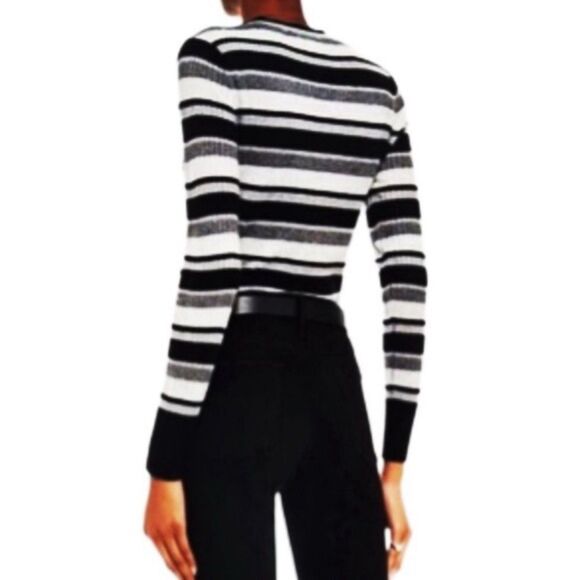 Frame Denim Metallic Striped Rib Knit Sweater - Picture 2 of 16